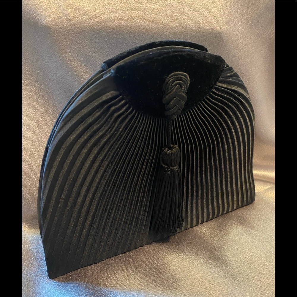Black Satin and Velvet Clutch